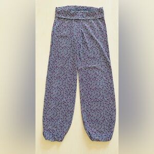 Helen Jon Stretchy Pants Mandalay Women's XS Fold-Over Beach Stretch USA Blue